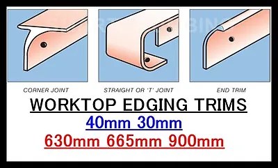 Kitchen Worktop Breakfast Bar Edging Strips 900mm 665mm 650mm 630mm *BULLNOSE* • £7.49