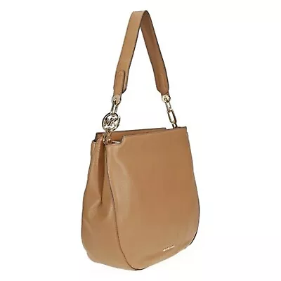 New Michael Kors Fulton Lg Pebbled Leather Hobo Shoulder Bag Acorn  • $195