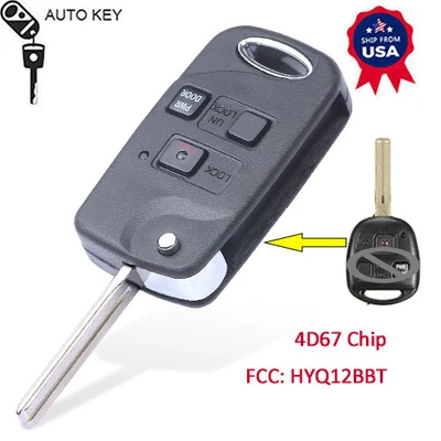 $14.10 • Buy Folding Flip Remote Key Fob For Lexus EX330 RX330 2004 2005 2006 2007 HYQ12BBT