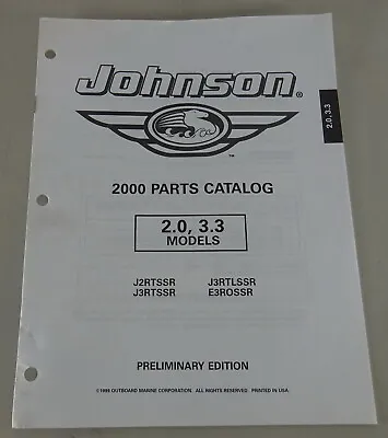 Parts Catalog Johnson Evinrude Outboard Models 2.0 & 3.3 Stand 1999 • $21.18