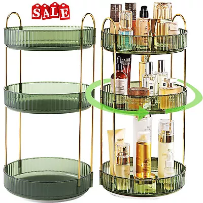 Makeup Organizer 3 Tier 360 Rotating Bathroom Organizer For Perfumes Skincare US • $17.99