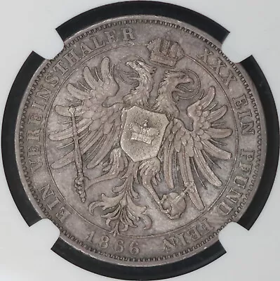 1866 GERMANY SCHWARZBURG-RUDOLSTADT TALER Thaler NGC AU58 Dr Max Blaschegg Coll • $359