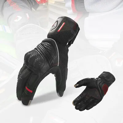 Motorcycle Gloves Touch Screen Leather Cycling Full Finger Racing Gloves For Men • $19.98