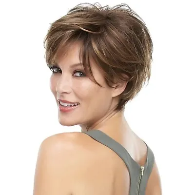 Creamily Brown Wigs For White Women Synthetic Pixie Cut Wigs Short Pixie Wigs  • $12.08