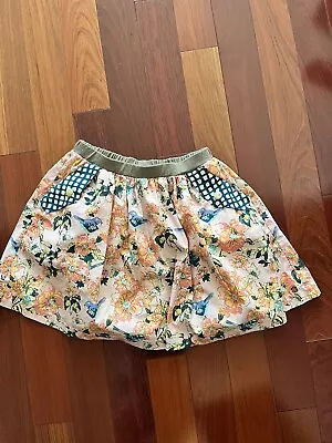 Matilda Jane 435 Skirt 10 12 Girl's Makayla Skirt Friends Forever Floral Bird • $9.99