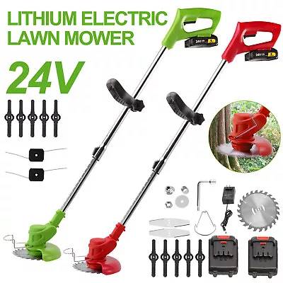 Updated Garden Cordless Strimmer Electric Lawn Edger Cutter Trimmer + 2Batteries • £46.99