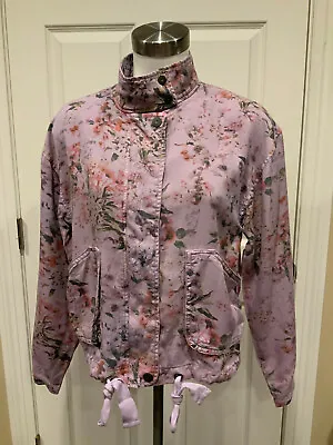 Marrakech Light Purple Floral Zip-Up Jacket Size XS • $23.25
