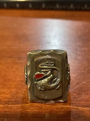 Vintage 1950S Mexican Biker Dragon Ring S 11 • $300