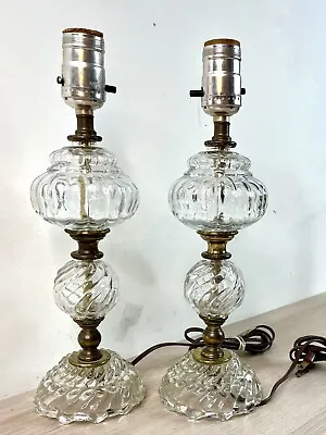 Vintage Crystal Table Lamps Set Of 2 • $44.96