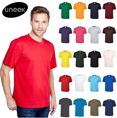 Uneek UC301 Unisex Classic Plain T-shirt Crew Neck XS-6XL Work Wear Multi Colour • £7.99