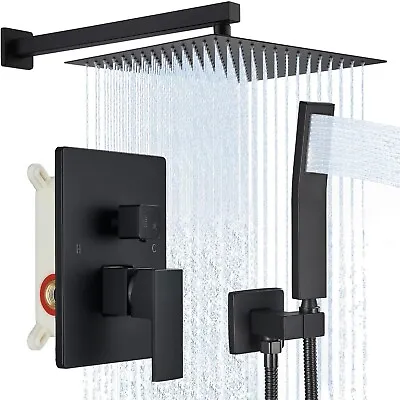 Shower Faucet Set Rainfall Wall 12  Shower Head Combo Kit System W Mixer Valve • $74.99