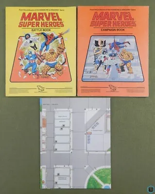 RULE BOOKS & MAP: Marvel Super Heroes RPG FASERIP TSR 6850 • $30