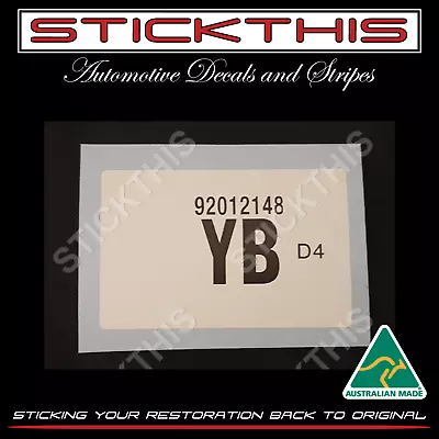 Holden WB Statesman Ute Van V8 - Radiator Parts Picking Label Decal Sticker  YB  • $9.70