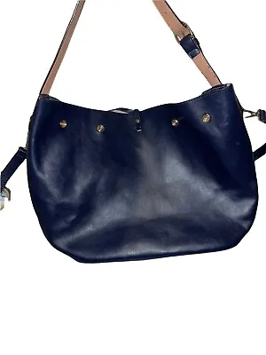 Warehouse Navy Shopper Hand Bag Removable Inner (IY02) • £7.99