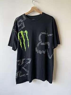 Fox Racing Monster Energy Collab T-Shirt Men's Size XL Ricky Carmichael #4 • $34.85