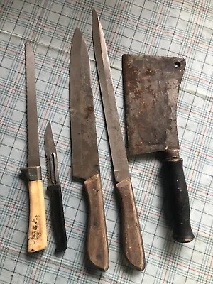 5 Vintage Kitchen Knife Knives Lot Butcher Knife Prince Devonshire Thomas. • $21.99