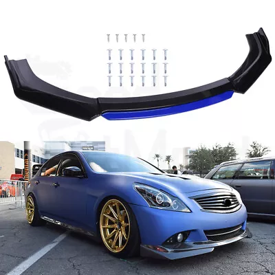 For Infiniti G37 Sedan Sport Black + Blue Front Bumper Lip Chin Splitter Spoiler • $99.35