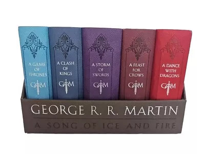 A Song Of Ice And Fire Leather Bound Set 5 Books In Slipcase  George R R Martin • $34.95