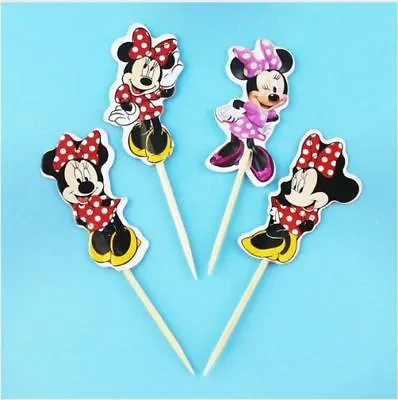 24pcs Minnie Mouse Dancing Cupcake Toppers Pick Cartoon Kids Birthday Party Deco • $7.88