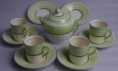 £40 • Buy Rare Art Deco Solian Ware Four Coffee Cups, Sugar Bowl And Six Saucers 