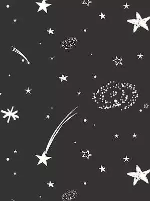 Children's WallpaperSystem SolutionSky Shooting Star Glitter Black White • $114.04