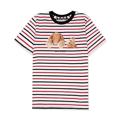 Fashion Striped Teddy Bear T-shirt Unisex Casual Street Short Sleeve • $29.99