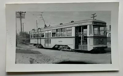 Vintage Photo Snapshot Baltimore Transit Co Trolley Streetcar #6050 Route 6 Sign • $6.99