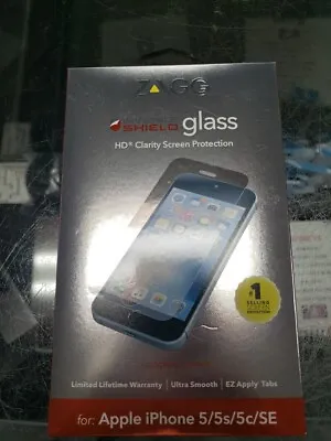 NEW ZAGG SHEIKLD GLASS SCREEN COVER IPHONE 5/5s/5c Se FREE SHIP • $8