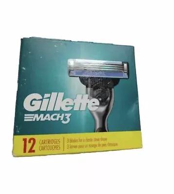 Gillette MACH 3 Razor Shaver Blade Cartridges Refills 12 Cartridges • $17.99