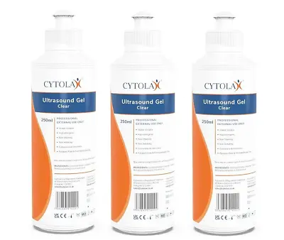 3 Pack X Ultrasound Transmission Gel Cytolax 250ml Doppler Fetal Heart • £8.50