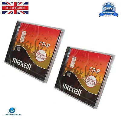 £4.99 • Buy 2 Maxell CD-R Audio Blank CDR XL-II 80 Pack Jewel Cased Audio Music CD's NEW HQ