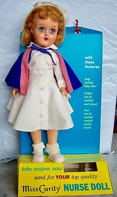 Rare! VINTAGE 1950's MISS CURITY NURSE TONI P-90 14” Store Display Stand NRFB • $550