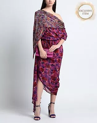 RRP€990 DRIES VAN NOTEN Crepe Draped Dress FR40 US8 UK12 L Silk Blend Asymmetric • $66.59
