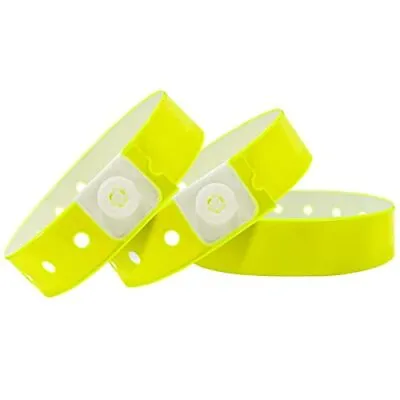 Plastic Party Yellow Wristbands-100 Pack Colored Vinyl Wristbands For Events-... • $21.28