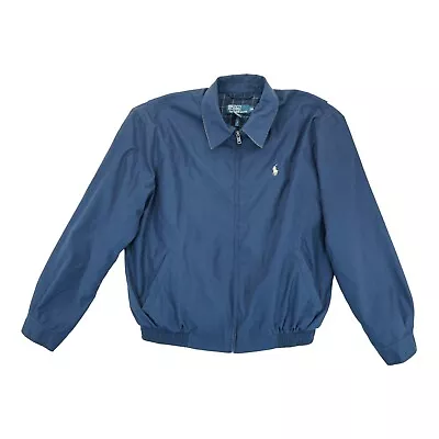 Vintage Polo Ralph Lauren Jacket Men's Medium Blue Full Zip Collar • $50