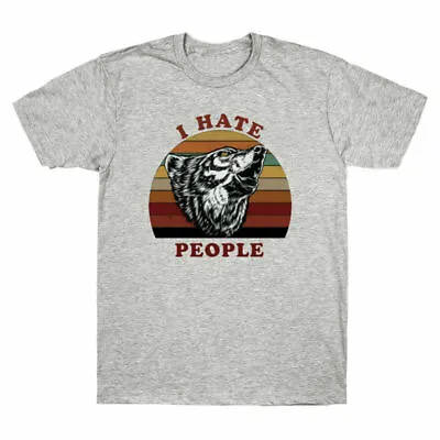 Tee T-Shirt Sleeve Hate Short Vintage I Funny Outdoors Camping I Love People • $27.49