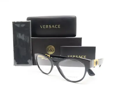 Versace Mod. 3313 GB1 54mm Black & Gold-Black Medusa New Women's Eyeglasses. • $109.99