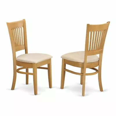 East West Furniture Vancouver 37  Fabric Dining Chairs In Oak (Set Of 2) • $143.97