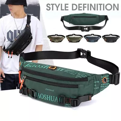 Fanny Pack Vintage Letter Waist Packs Nylon Storage Chest Bag Waist Bags • $24.12