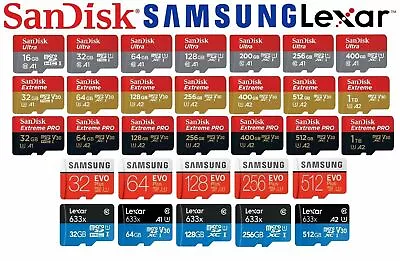 SD Card  Samsung Evo  64GB 128GB 256GB 512GB Class10 SD HD Camera Memory Card • $13.99