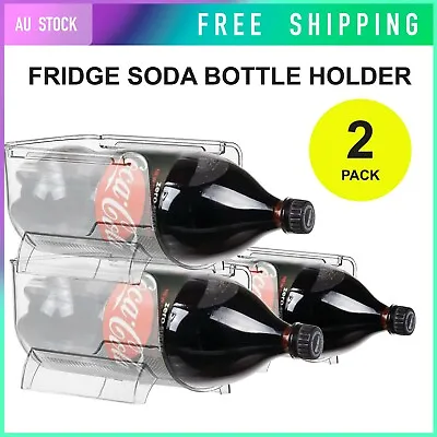 $19.90 • Buy 2x Stackable Fridge Soda Bottle Holder Wine Drink Rack Kitchen Storage Organiser