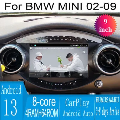 Car Android Gps Navigation Wifi 9  For Bmw Mini Cooper 02~06 Radio Carpaly Audio • $645