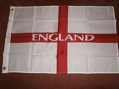 England St Saint George Flag 3' X 2' C/W Brass Eyelets Free Shipping Sealed New • £2.99