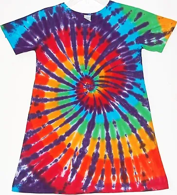 $42 • Buy Girl's Tie Dye DRESS Rainbow Spiral S/S 2T-12 Boho Hippie Grateful Dead Tye Art