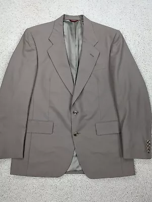 VINTAGE Jos A Bank Sport Coat Mens 42R Beige Tan Khaki Blazer Suit Jacket USA 42 • $29.94