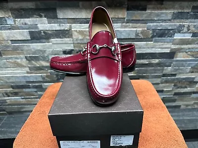 $550 • Buy GUCCI Horsebit Loafers Strong Red Loafers Size 9.5 *New, With Box*
