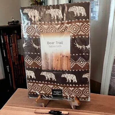 Colordrift Bear Trail 60  Round Tablecloth Cabin Lodge Decor New In Package • $19.99