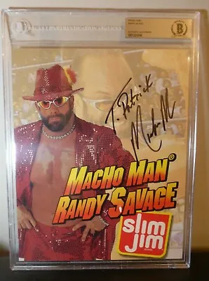 Randy Savage BGS/BAS Auto Slim Jim Promo  Macho Man  Signed Autograph WWF HOF • $499.88