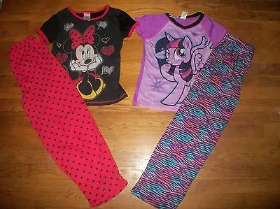 Minnie Mouse My Little Pony 2 Pc. Top & Pants Pajamas Pj Set Girls Sz L 10 12 • $18