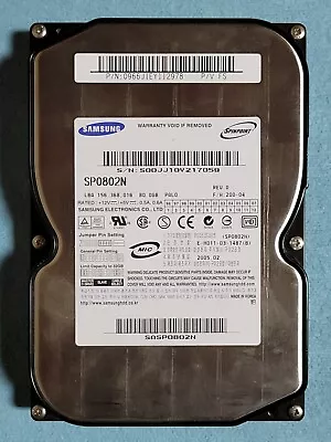 80GB IDE Samsung Spinpoint SP0802N P-ATA 7200rpm 2MB HDD 3.5  Hard Drive • $19.95